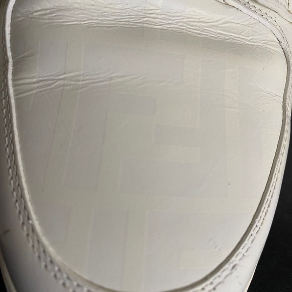 Fendi white leather trainers rubber shoes monogram double F size 7 Italy low cut main image 13